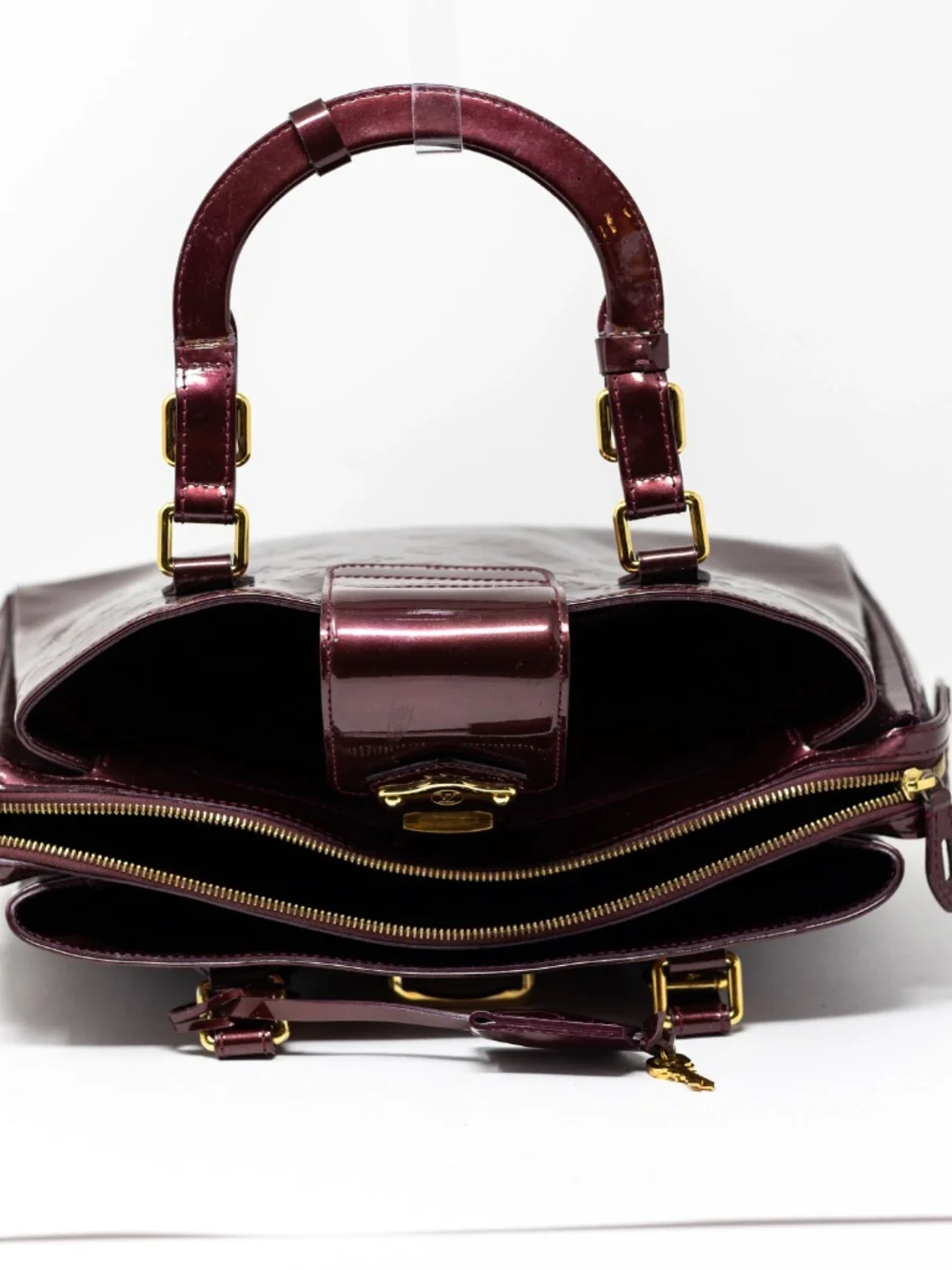 Louis Vuitton Melrose Avenue Vernis Patent Leather Amarante Purple Satchel Purse